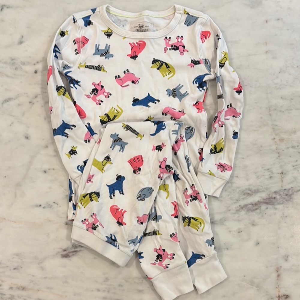 Crewcuts Playful Winter Dog Pajama Set - size 7